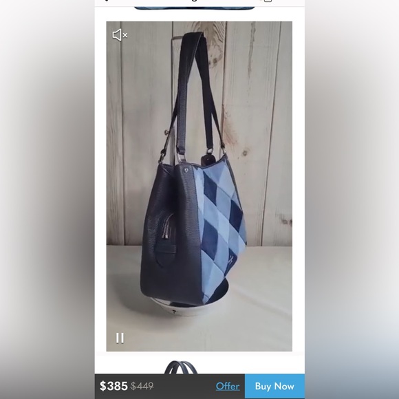 KATE SPADE LEILA PATCHWORK DENIM MEDIUM TRIPLE COMPARTMENT SHOULDER BAG NWOT - Picture 7 of 8